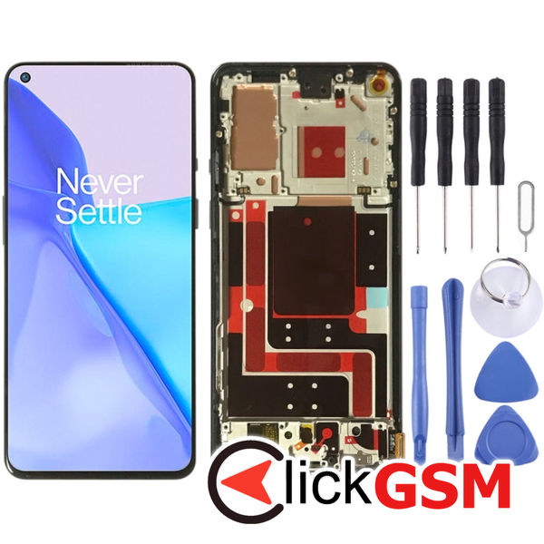 Piesa Display Cu Touchscreen Si Rama Albastru Oneplus 9 21wl