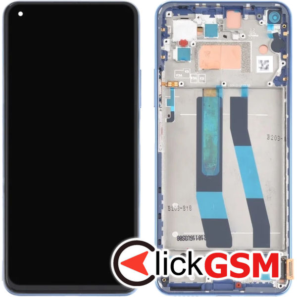 Piesa Display Cu Touchscreen Si Rama Albastru Xiaomi Mi 11 Lite 4xwr