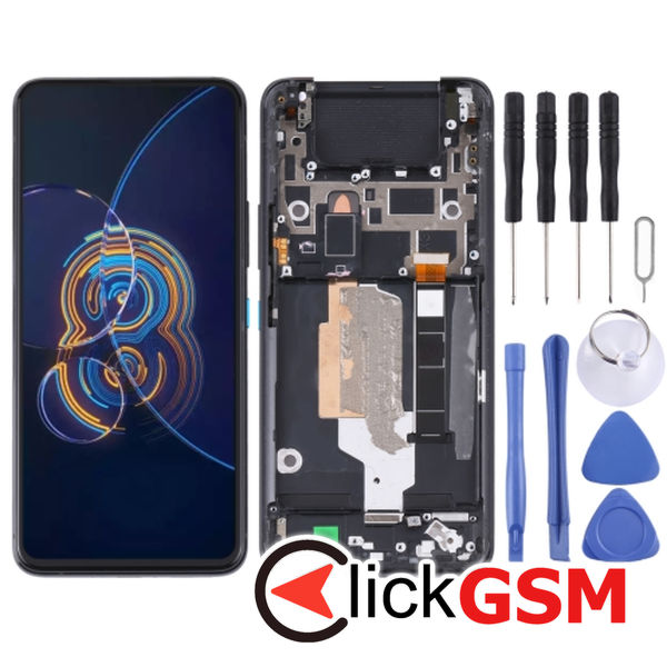 Piesa Display Cu Touchscreen Si Rama Argintiu Asus Zenfone 8 4n6q