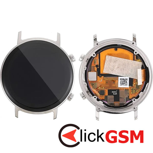 Piesa Display Cu Touchscreen Si Rama Argintiu Huawei Watch Gt2 42mm 4sav