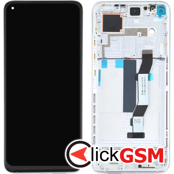 Piesa Display Cu Touchscreen Si Rama Argintiu Xiaomi Mi 10t 4w7s