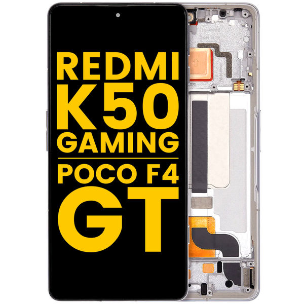 Xiaomi POCO F4 GT · OLED Assembly With Frame For Xiaomi Poco F4 GT / Redmi K50 Gaming (Refurbished) (Silver)