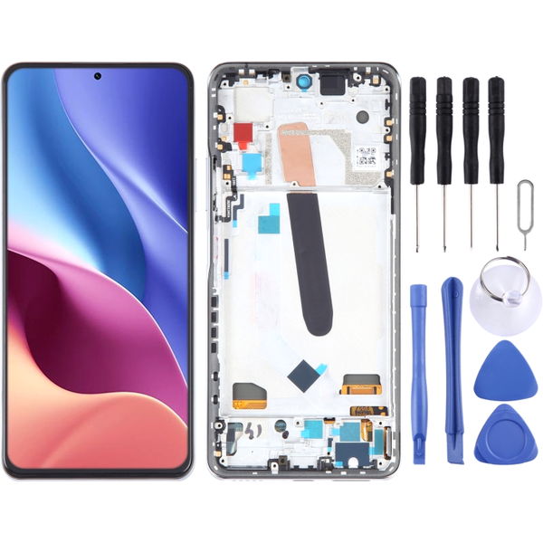 Xiaomi Redmi K40 · OLED LCD Screen For Xiaomi Redmi K40 Digitizer Full Assembly with Frame(Silver)