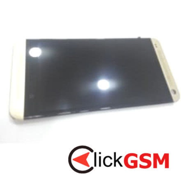 Piesa Piesa Display Cu Touchscreen Si Rama Auriu Htc One M7 19k2