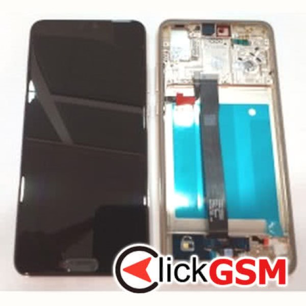 Piesa Display Cu Touchscreen Si Rama Auriu Huawei P20 Ctp