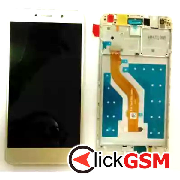 Piesa Display Cu Touchscreen Si Rama Auriu Huawei Y7 Prime 8bp