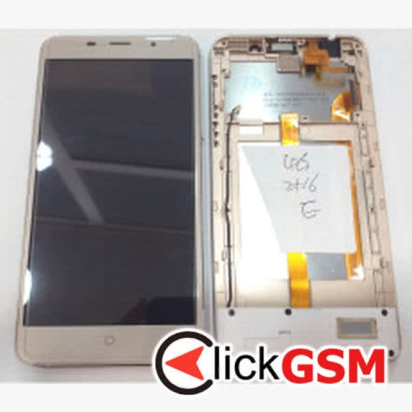 Piesa Display Cu Touchscreen Si Rama Auriu Leagoo M5 Plus 21wb