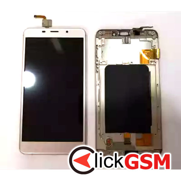 Piesa Display Cu Touchscreen Si Rama Auriu Leagoo M8 27p3