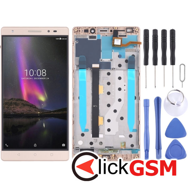 Piesa Display Cu Touchscreen Si Rama Auriu Lenovo Phab2 Plus 2usw