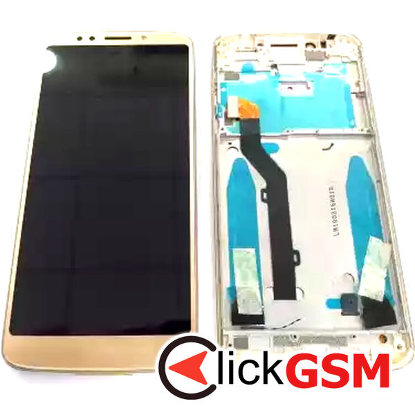 Piesa Display Cu Touchscreen Si Rama Auriu Motorola Moto E5 31m3