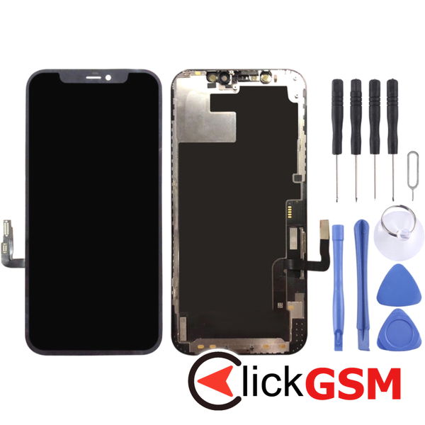 Piesa Display Cu Touchscreen Si Rama Black Apple Iphone 12 4gq8