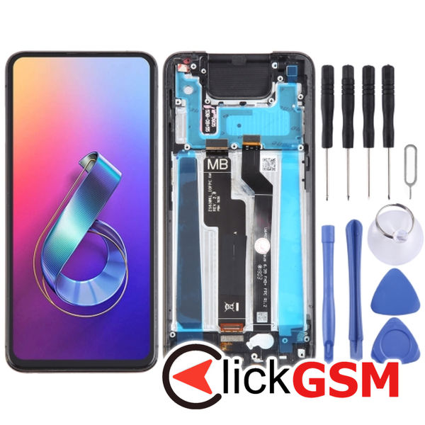 Piesa Piesa Display Cu Touchscreen Si Rama Black Asus Zenfone 6 24xk