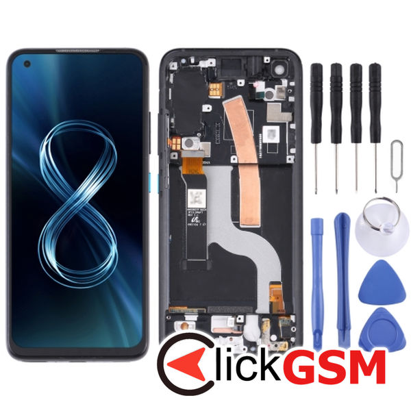 Piesa Piesa Display Cu Touchscreen Si Rama Black Asus Zenfone 8 25e0