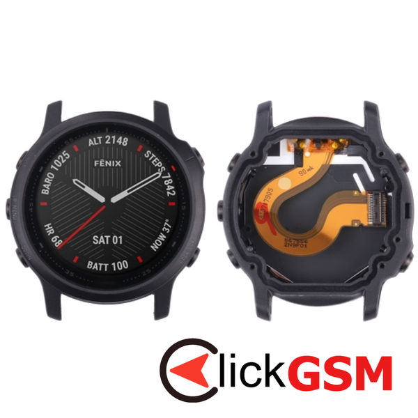 Piesa Piesa Display Cu Touchscreen Si Rama Black Garmin Fenix 6s 30bj