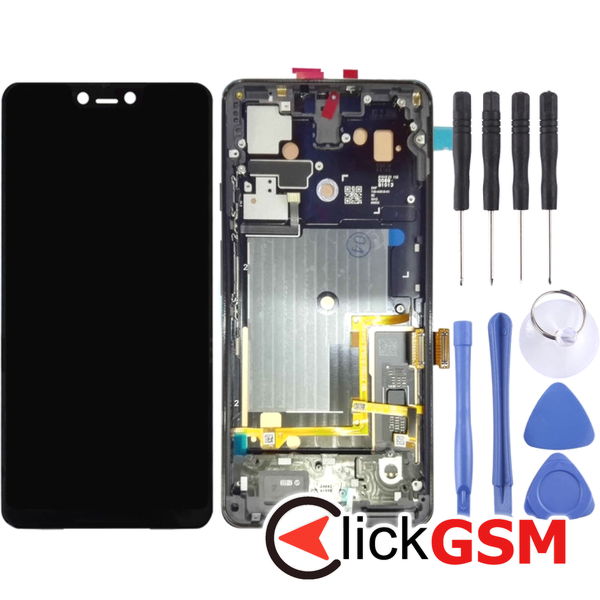 Piesa Display Cu Touchscreen Si Rama Black Google Pixel 3 Xl 2318