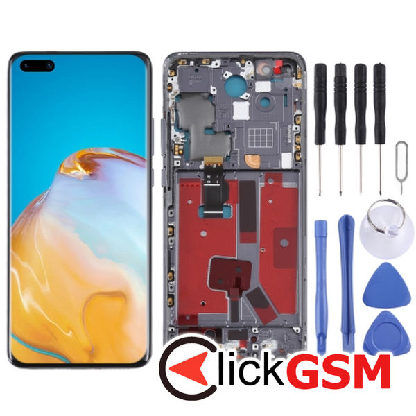 Piesa Piesa Display Cu Touchscreen Si Rama Black Huawei P40 Pro 49e3