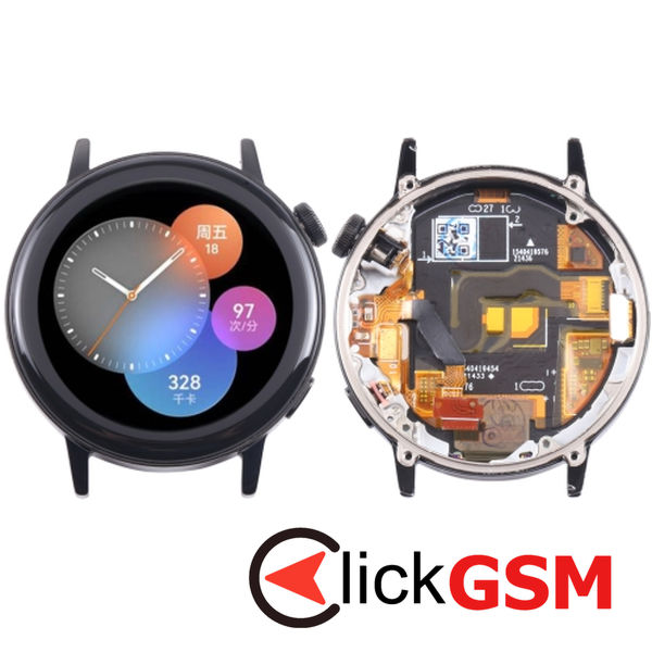 Piesa Display Cu Touchscreen Si Rama Black Huawei Watch 4ngd