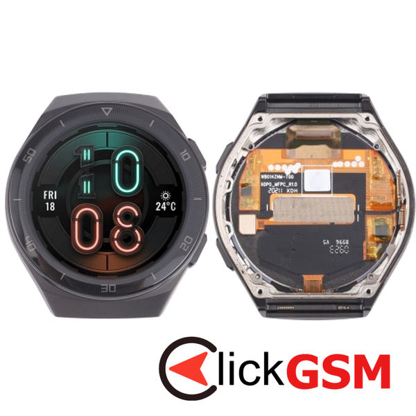 Piesa Piesa Display Cu Touchscreen Si Rama Black Huawei Watch Gt2e 46mm 2urz