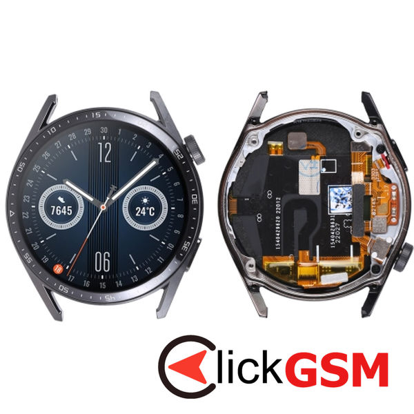 Piesa Piesa Display Cu Touchscreen Si Rama Black Huawei Watch Gt3 46mm 2uu6