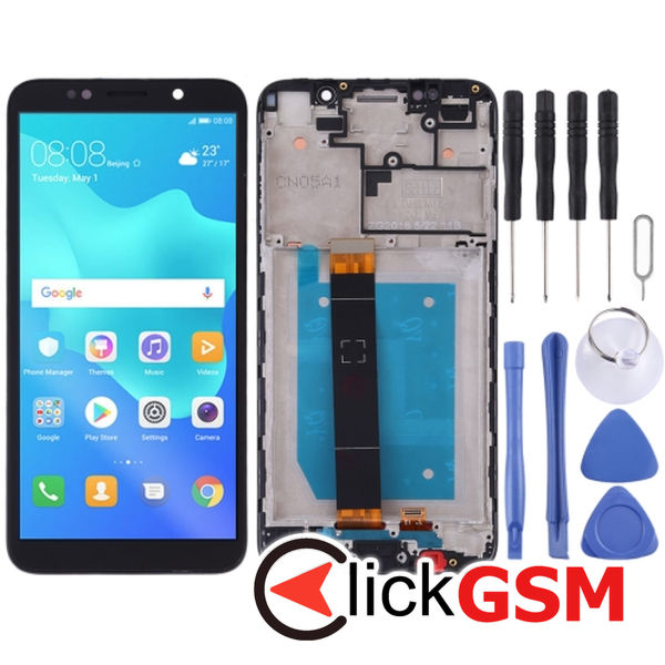 Piesa Display Cu Touchscreen Si Rama Black Huawei Y5 Prime 2018 2bc5