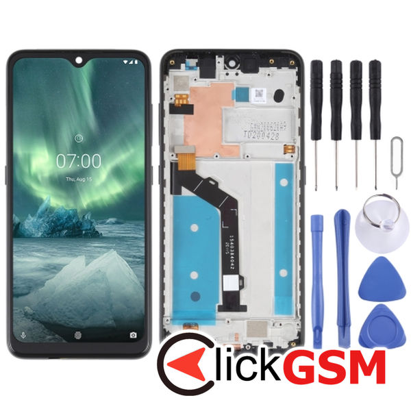 Piesa Display Cu Touchscreen Si Rama Black Nokia 7.2 49r9