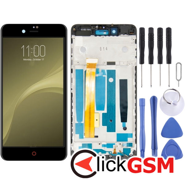 Piesa Display Cu Touchscreen Si Rama Black Nubia Z11 Minis 1y96