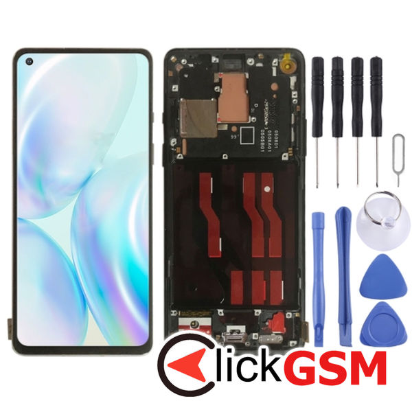 Piesa Piesa Display Cu Touchscreen Si Rama Black Oneplus 8 21xy