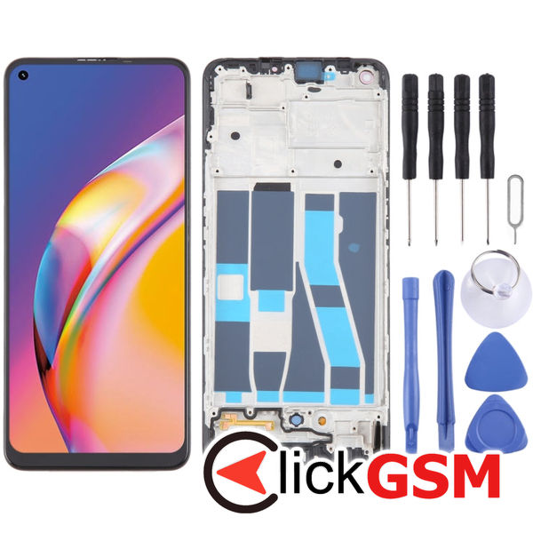 Piesa Display Cu Touchscreen Si Rama Black Oppo F19 Pro 21sz