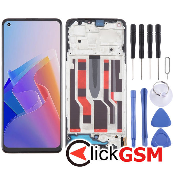 Piesa Display Cu Touchscreen Si Rama Black Oppo F21 Pro 5g 1y1z