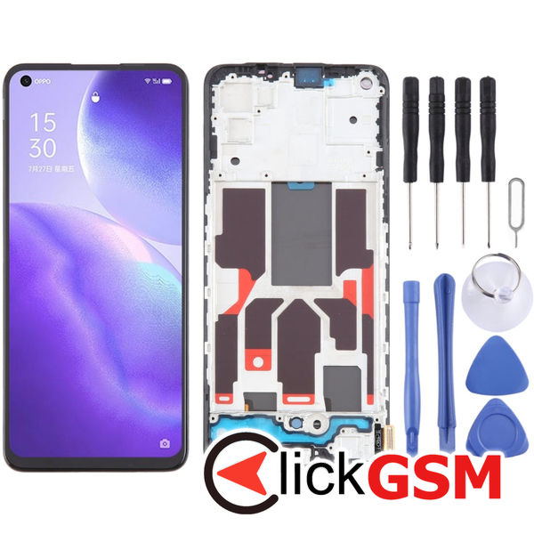 Piesa Piesa Display Cu Touchscreen Si Rama Black Oppo Find X3 Lite 2u69