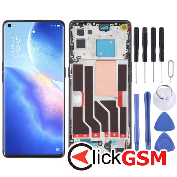 Piesa Display Cu Touchscreen Si Rama Black Oppo Reno5 Pro 5g 1xpl