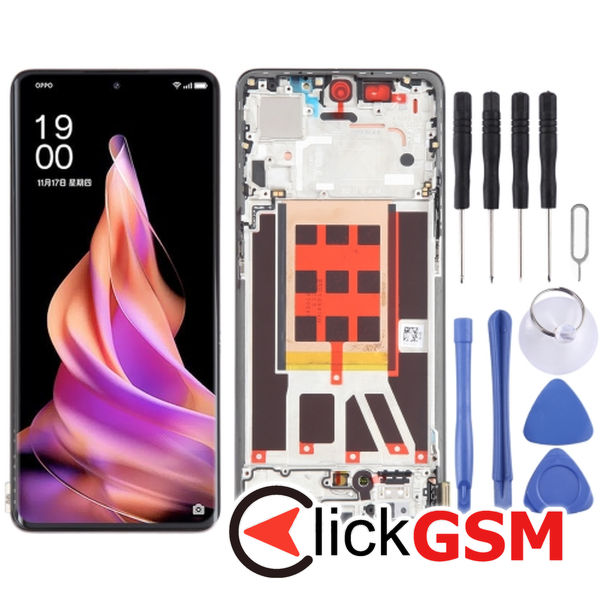 Piesa Piesa Display Cu Touchscreen Si Rama Black Oppo Reno9 2to5