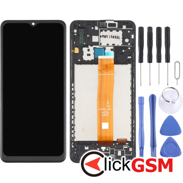 Piesa Display Cu Touchscreen Si Rama Black Samsung Galaxy A02 4ekv