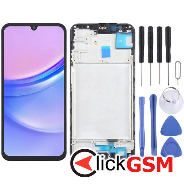 Piesa Display Cu Touchscreen Si Rama Black Samsung Galaxy A15 5g 4exg