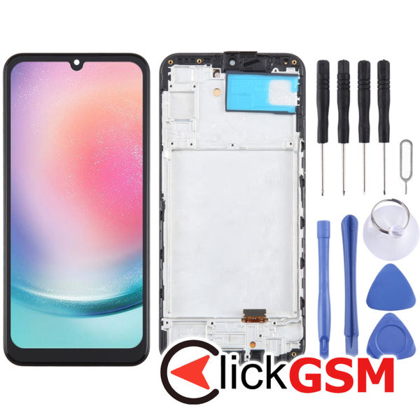 Piesa Display Cu Touchscreen Si Rama Black Samsung Galaxy A24 4exf