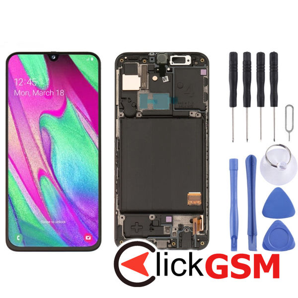 Piesa Display Cu Touchscreen Si Rama Black Samsung Galaxy A40 4elv