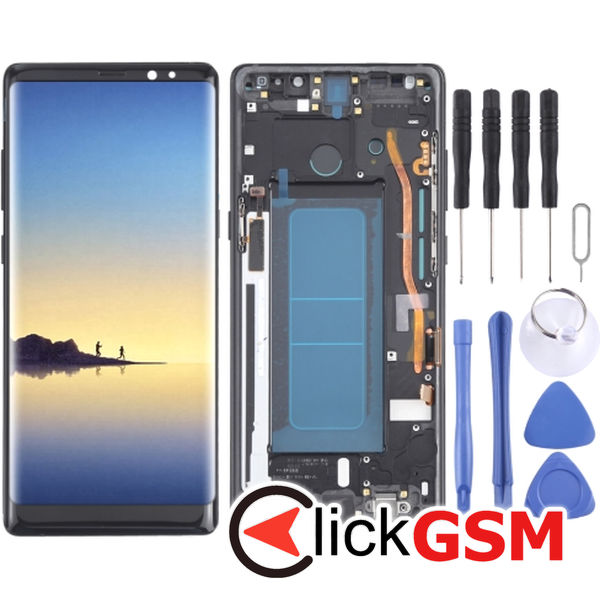 Piesa Piesa Display Cu Touchscreen Si Rama Black Samsung Galaxy Note8 4f1w