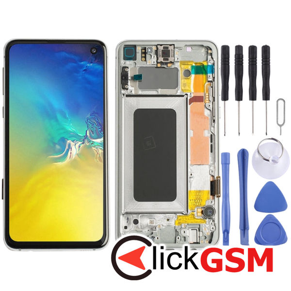 Piesa Piesa Display Cu Touchscreen Si Rama Black Samsung Galaxy S10e 4enh