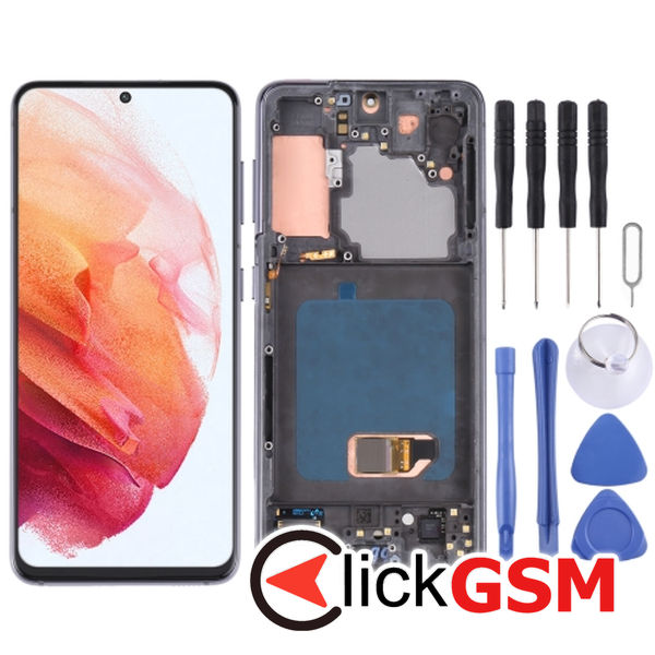 Piesa Display Cu Touchscreen Si Rama Black Samsung Galaxy S21 5g 4f0a