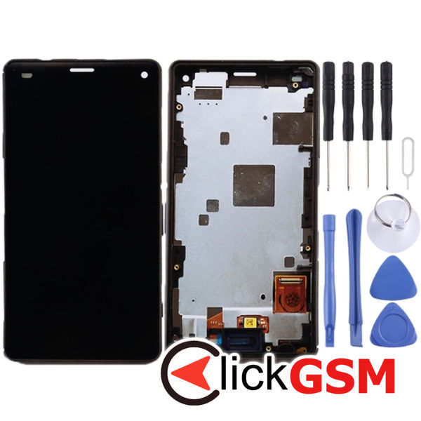 Piesa Display Cu Touchscreen Si Rama Black Sony Xperia Z3 Compact 212y