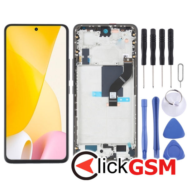 Piesa Display Cu Touchscreen Si Rama Black Xiaomi 12 Lite 2uwt