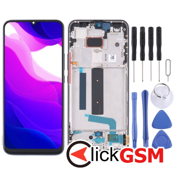 Piesa Display Cu Touchscreen Si Rama Black Xiaomi Mi 10 Lite 5g 260g