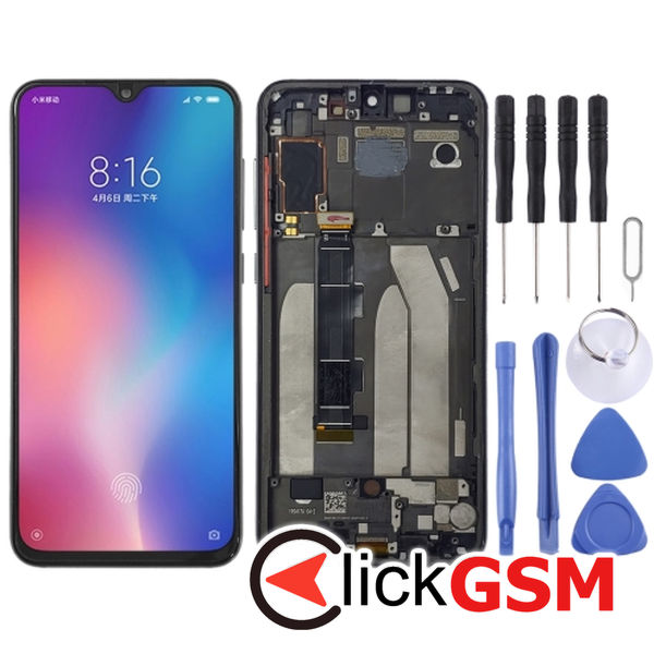 Piesa Display Cu Touchscreen Si Rama Black Xiaomi Mi 9 Se 25za