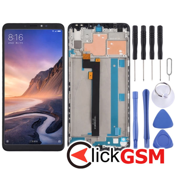 Piesa Piesa Display Cu Touchscreen Si Rama Black Xiaomi Mi Max 3 25ju