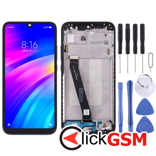 Piesa Display Cu Touchscreen Si Rama Black Xiaomi Redmi 7 25iw