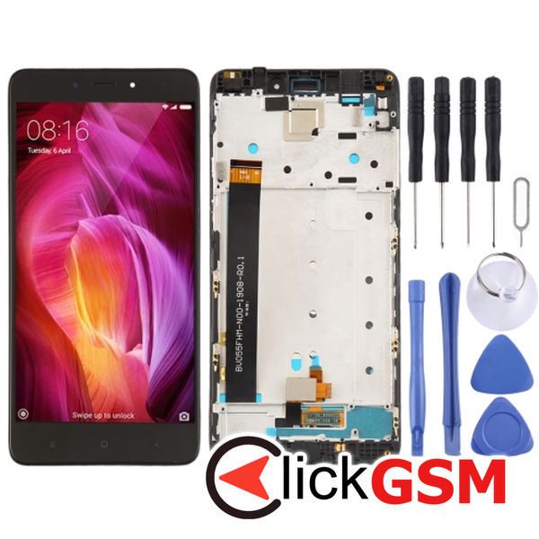 Piesa Piesa Display Cu Touchscreen Si Rama Black Xiaomi Redmi Note 4 25ix