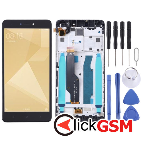 Piesa Display Cu Touchscreen Si Rama Black Xiaomi Redmi Note 4x 1yzo