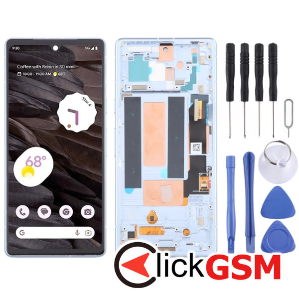 Piesa Display Cu Touchscreen Si Rama Blue Google Pixel 7a 48jf