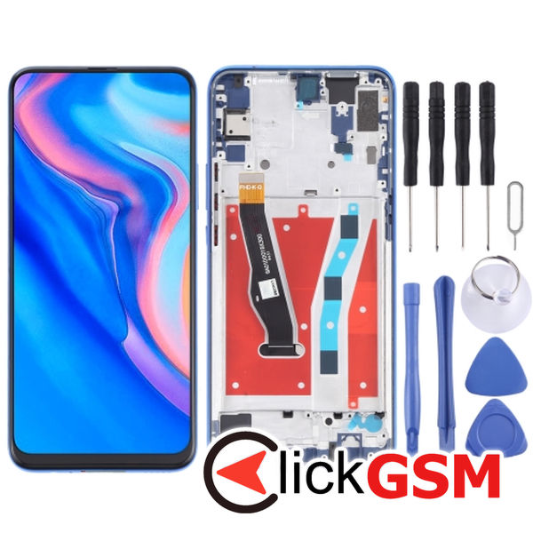 Piesa Display Cu Touchscreen Si Rama Blue Huawei Y9 Prime 2019 2c2q