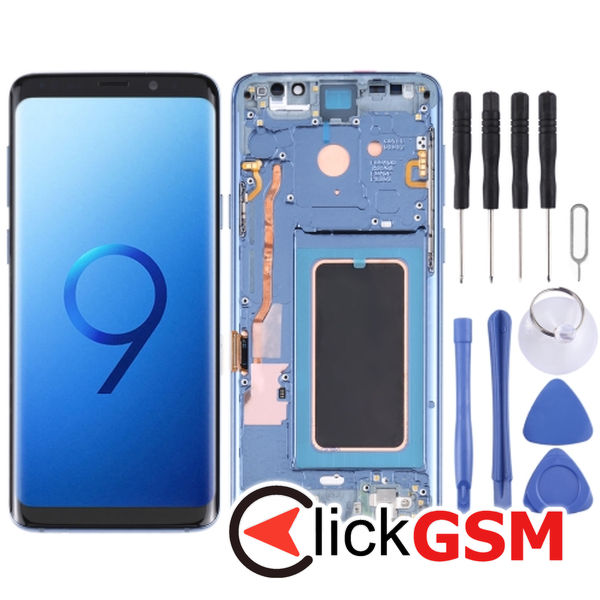 Piesa Display Cu Touchscreen Si Rama Blue Samsung Galaxy S9 4ei6